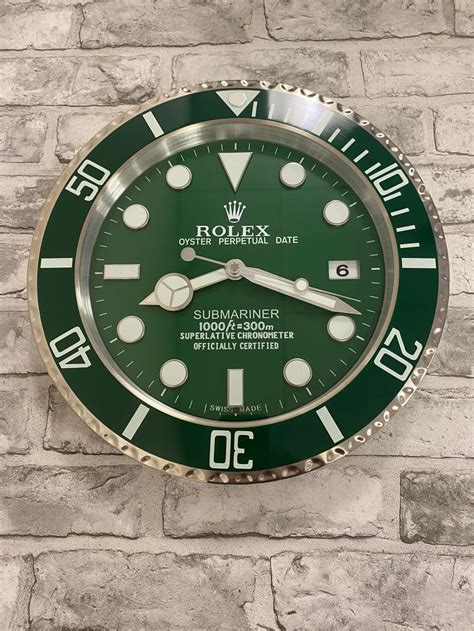 green rolex wall clock|official rolex wall clock.